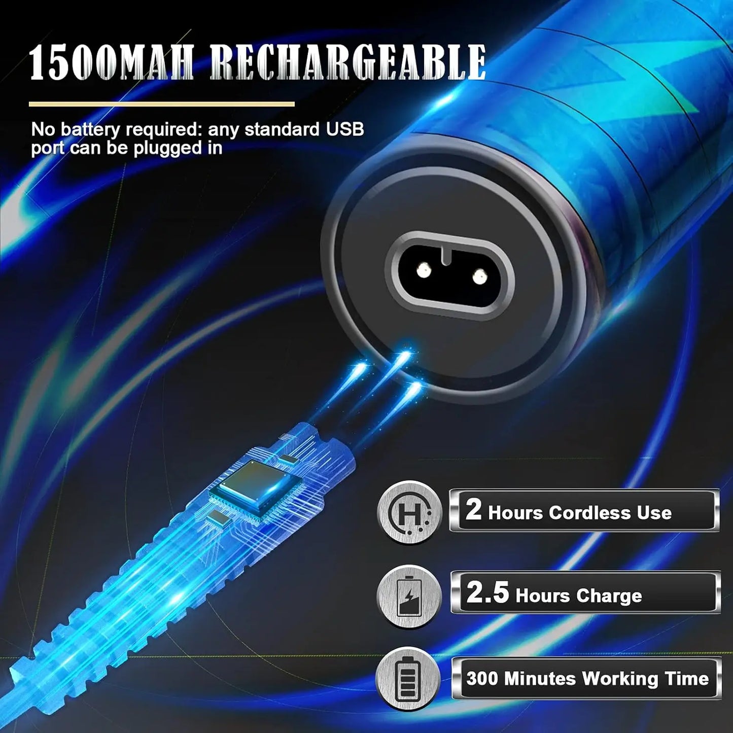 Professional Men's Electric Hair Clipper with LCD Display, USB Rechargeable for Faded Haircuts, Barber-Grade Trimmer
