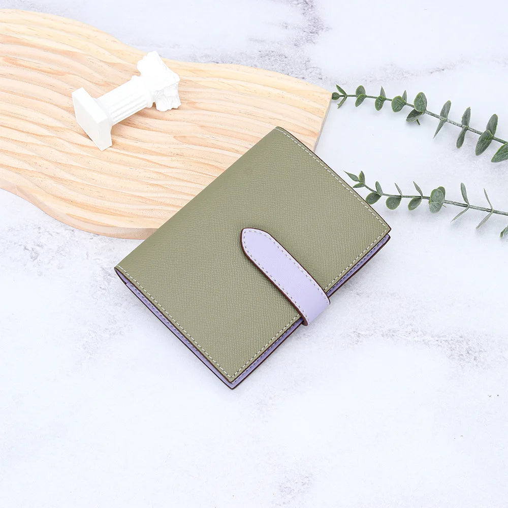 Luxury Design Genuine Leather Wallet For Woman Custom Initials Fashion Folding Passport Holder Business Card Holder Coin Purse