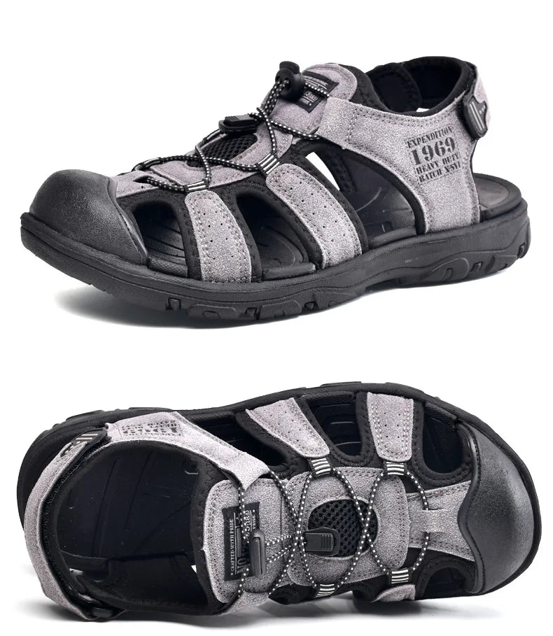 Men Sandals PU Leather Male Summer Shoes Outdoor Walking Beach Flat Sandals Shoes For Men Sneakers sandalias hombre