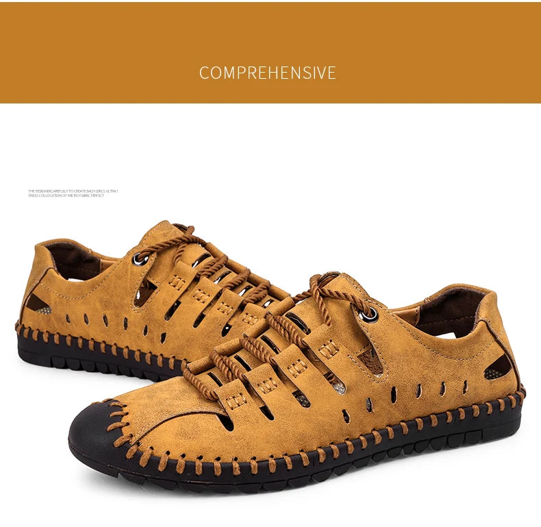 Men Leather Sandals Comfortable Outdoor Casual Shoes 2022 Summer Beach Casual Walking Male Sneakers Men Beach Casual Sandals