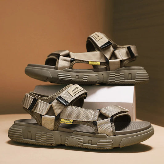 Summer Men Sandals Genuine Leather Mens Casual Shoes Outdoor Men Leather Sandals for Men Beach Shoes Roman mens Shoes