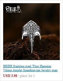 BEIER High Quality Aragorn II Barahir Snake Stainless Steel Men Ring Jewelry BR8-599