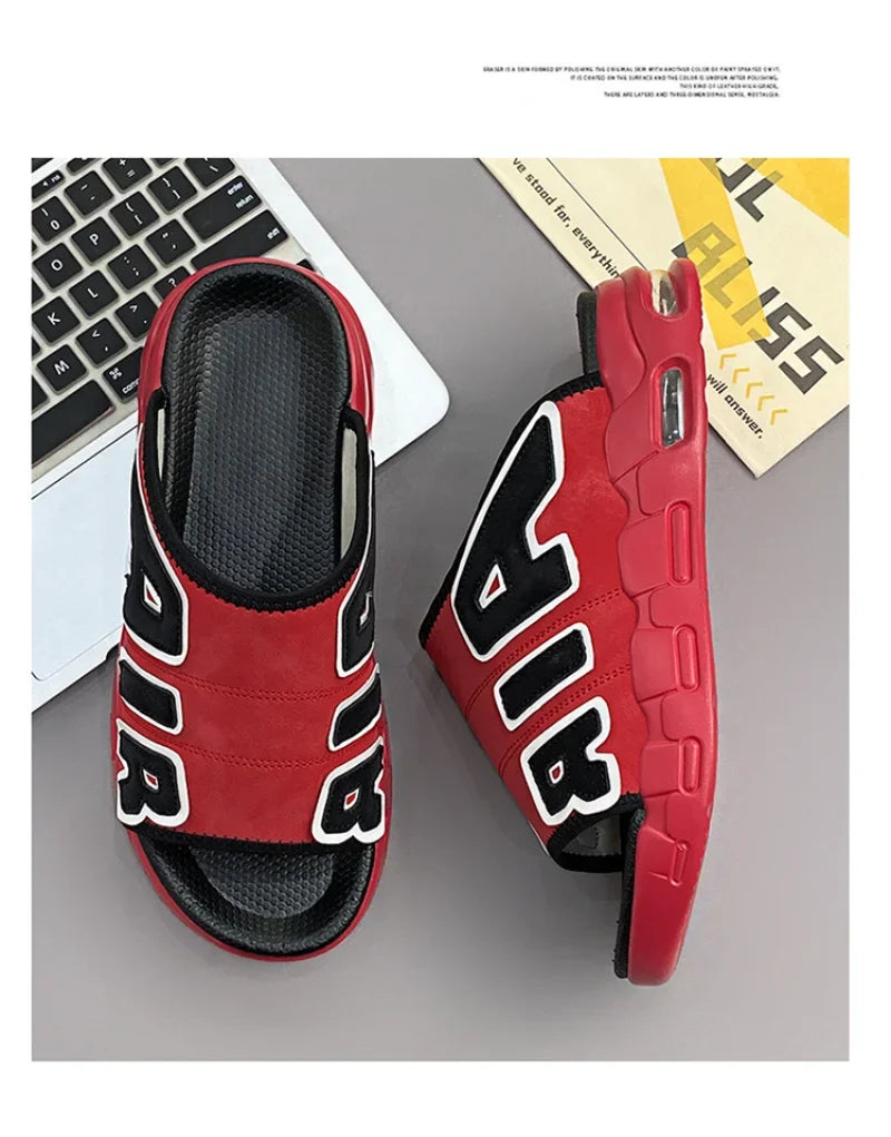 Men's Slippers Air Cushion Design Sandals Summer New PVC Soft Non-slip Men's Sports Slippers for Men Flip Flops Sandalias Hombre