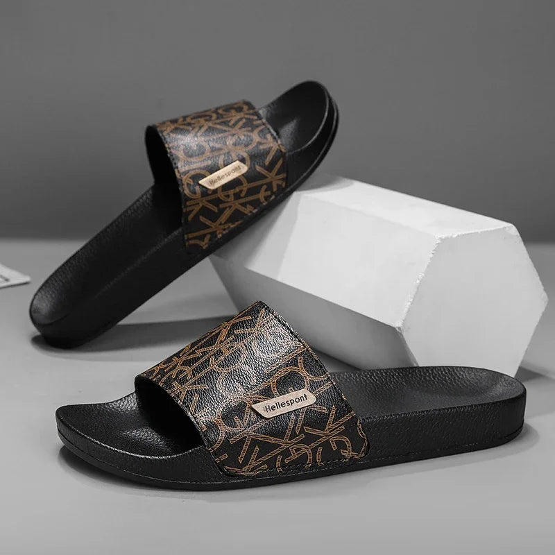 2025 Slippers Men's Trendy Korean Version Personalized Outdoor Wear Roman Soft-sole Seaside Casual Flip-flops Beach Shoes