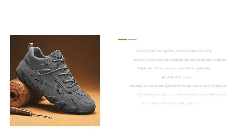 Ankle Boots For Men 2025 Spring Man Casual Sneakers Non Slip Khaki Work Mens Shoe Short Boots Loafers Lace Up Zapatillas Hombre