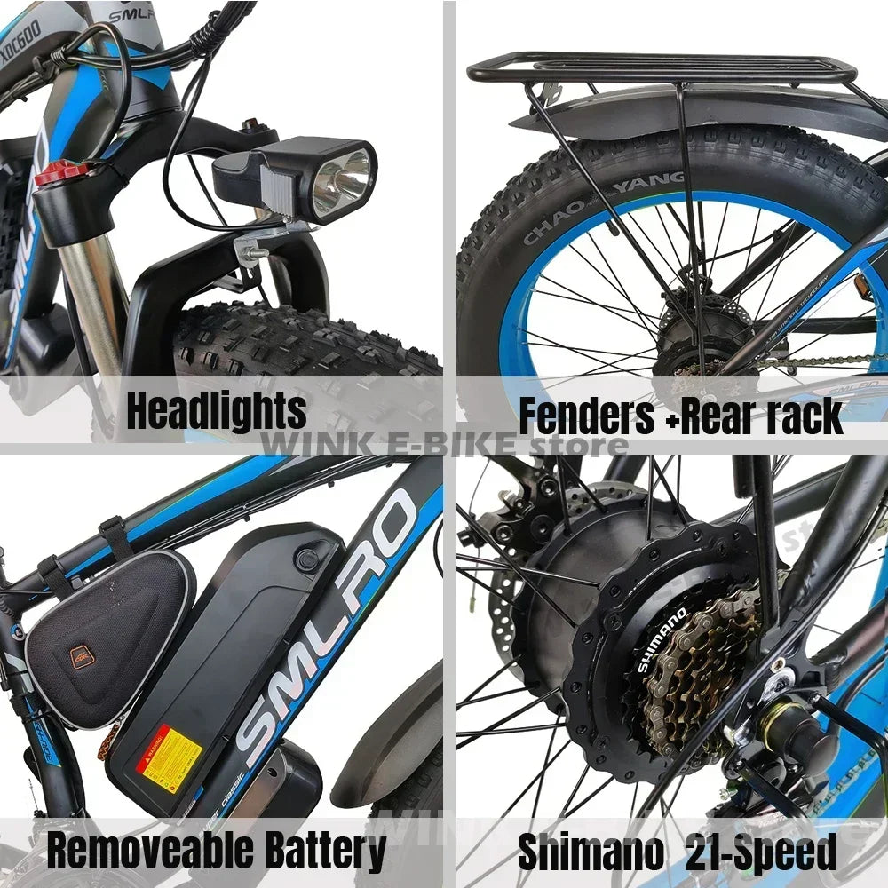 2000W Dual Motor 48v 22.4ah battery Ebike new B1 adult 26 inch tire All terrain Hydraulic brake multi-function Electric Bicycle