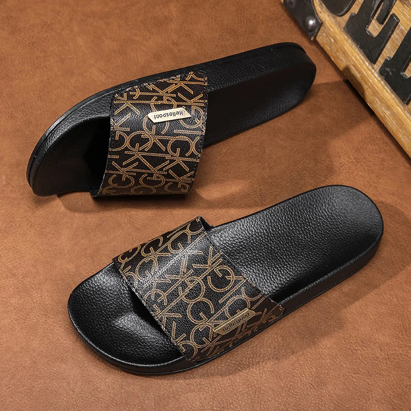 2025 Slippers Men's Trendy Korean Version Personalized Outdoor Wear Roman Soft-sole Seaside Casual Flip-flops Beach Shoes