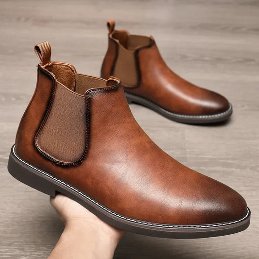 40~46 Men Chelsea Boots Brand Retro Comfortable 2024 Fashion Men Boots
