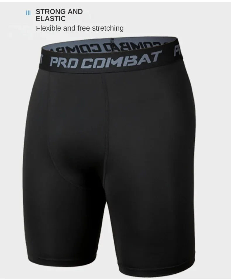 Men's Sports Leggings, Bottoming Shorts, Quick-drying Stretch Fitness, Running, Track and Field, Basketball Training, Compressio