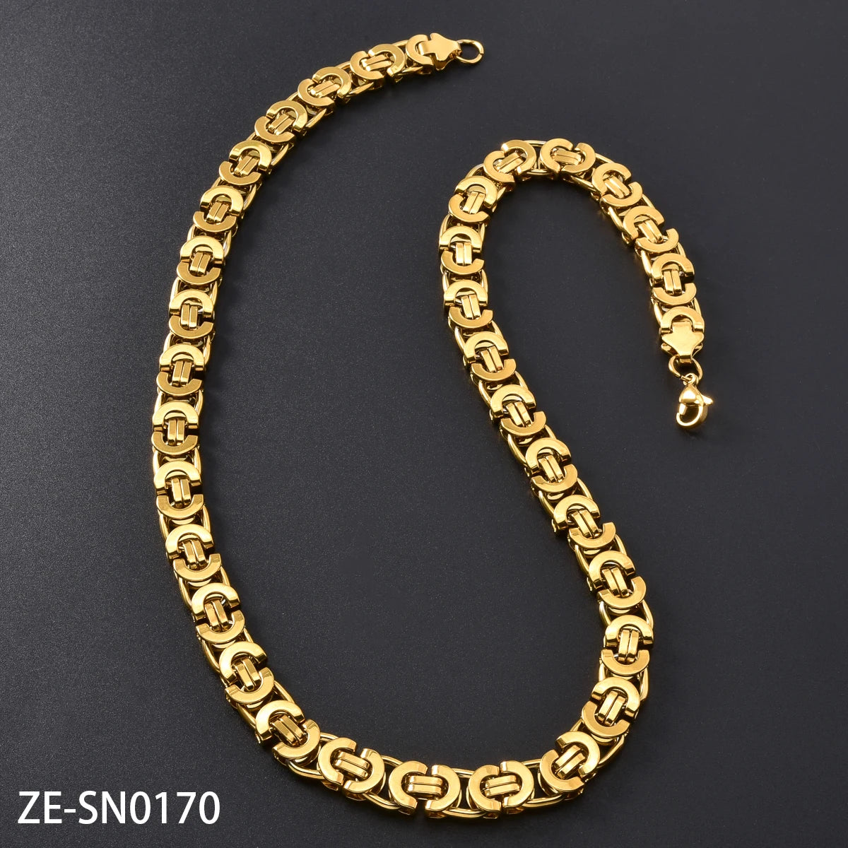Vintage Gold Plated Chain Necklace Women Retro Victorian Gothic Stainless Steel Link Elegant Jewelry Gift Her Valentines Day