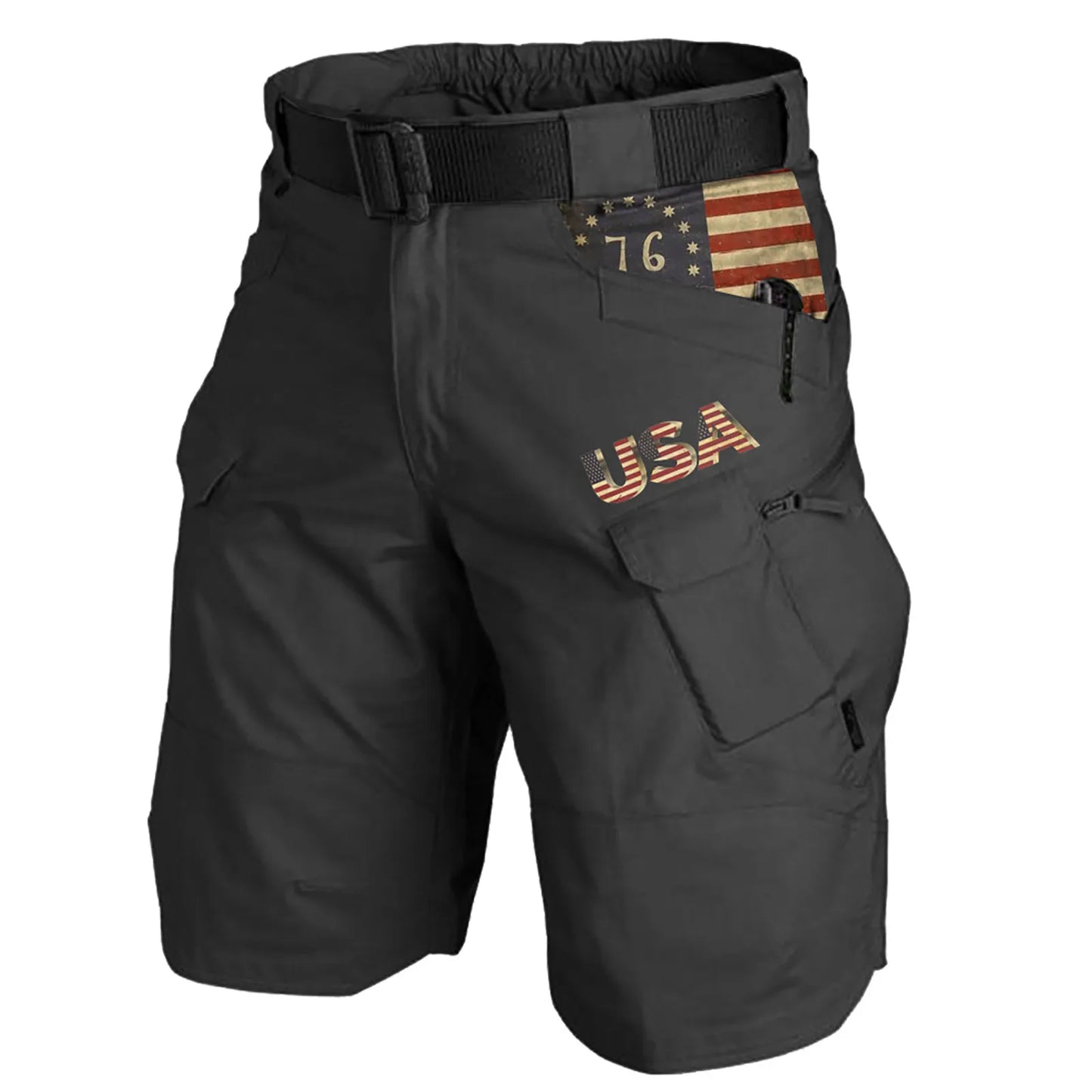 Men's Cargo Shorts Cotton Linen Wear-resisting Multi-Pockets printing shorts Casual Outdoors Loose Hiking Trekking Sweatpants