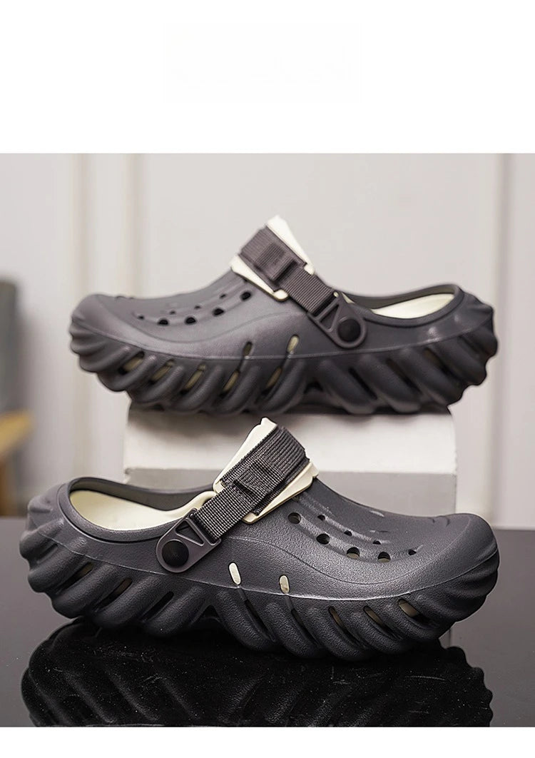 Summer New Men's Fashionable Versatile Sandals  Anti Slip and Wear-resistant Shoes Thick Soled Soft Soled Slippers Breathable