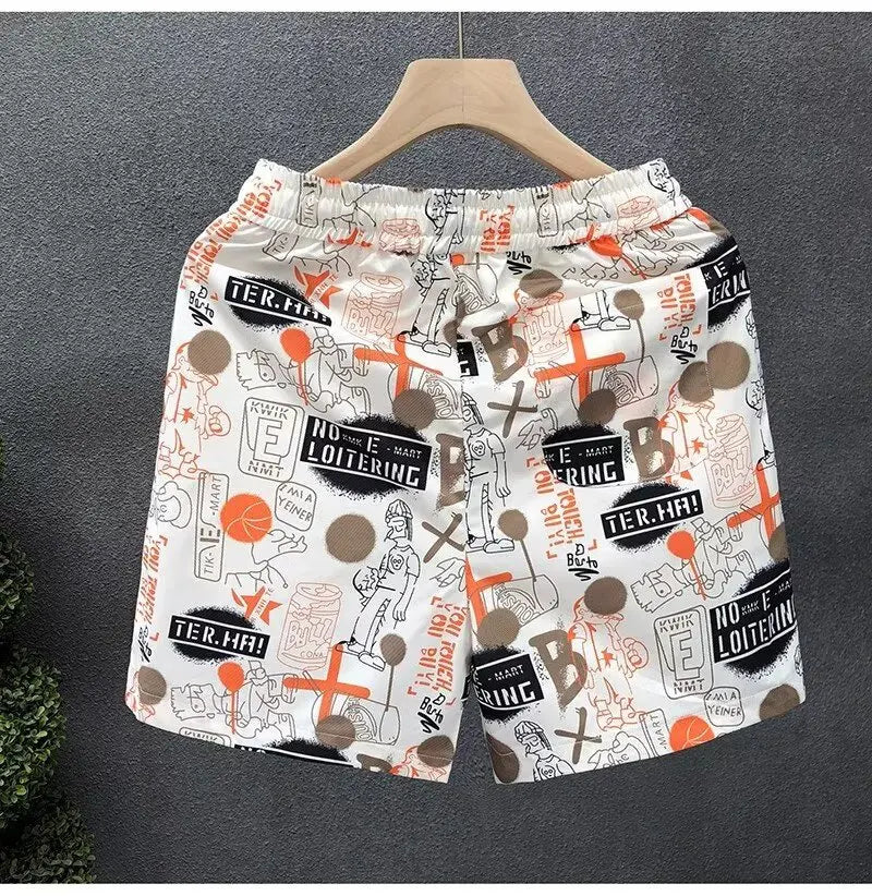Hip Hop Men's Sports Shorts Summer Fashion White Short Pants Harajuku High Street Men's Clothing Casual Shorts Streetwear 2024