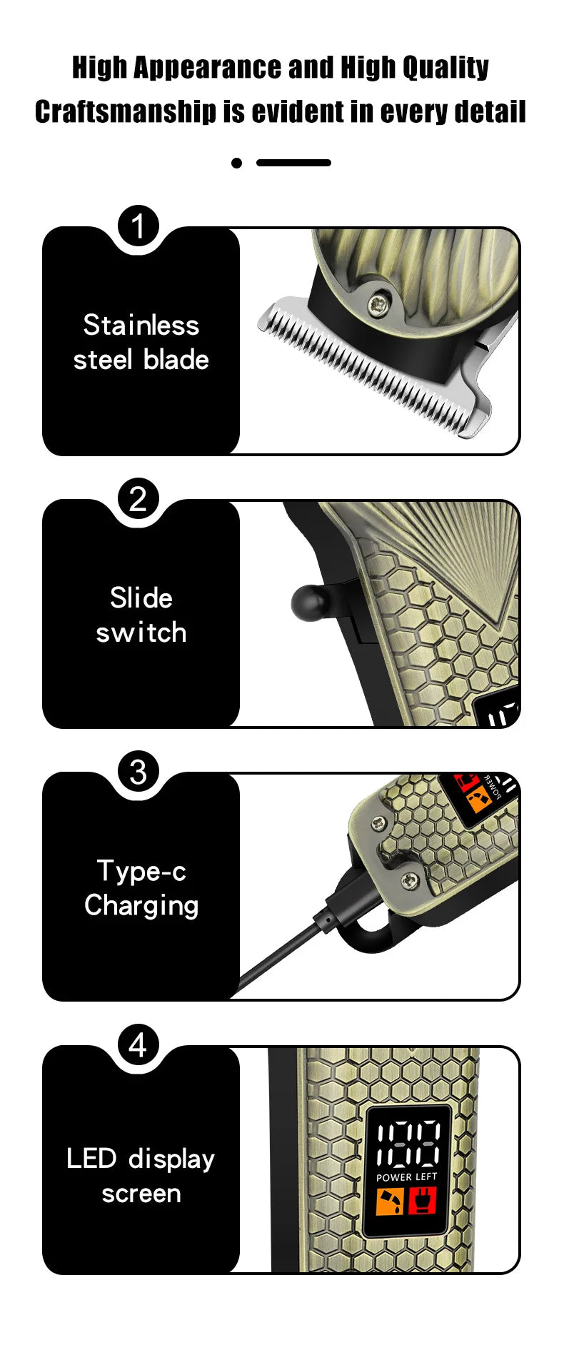 Professional Clippers and Trimmers Set,Beard Trimmer, Barber Clippers, Rechargeable Electric Shaver Hair Clippers for Men