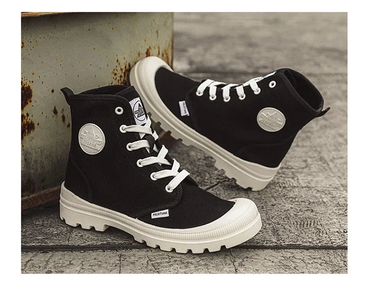 New Fashion High-top Mens Boots Outdoor Comfortable Mens Casual Boots Jungle Mountaineering Men Shoes Wide Bottom Platform Boots