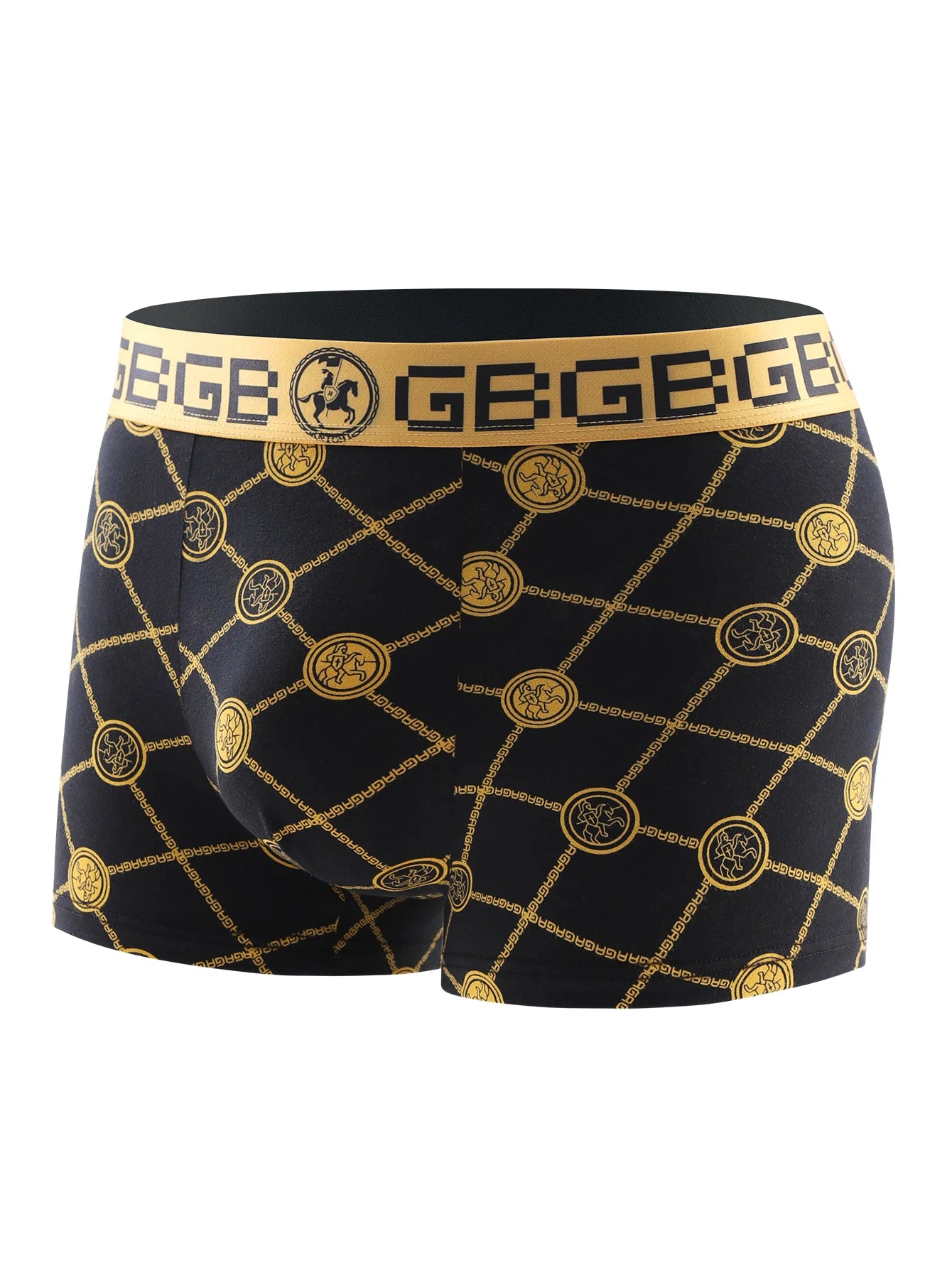 4 pieces of men's underwear, boxer shorts men's underwear, black and gold boxer underwear breathable men's plus size universal