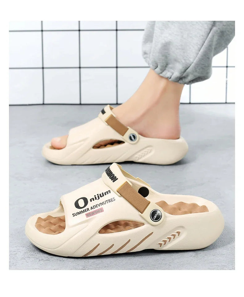Slippers for Men Sandals 2024 Trending Mens Sandals Genuine Leather Men's Summer Shoes Men Sandel Men's Casual Sandal Slipers