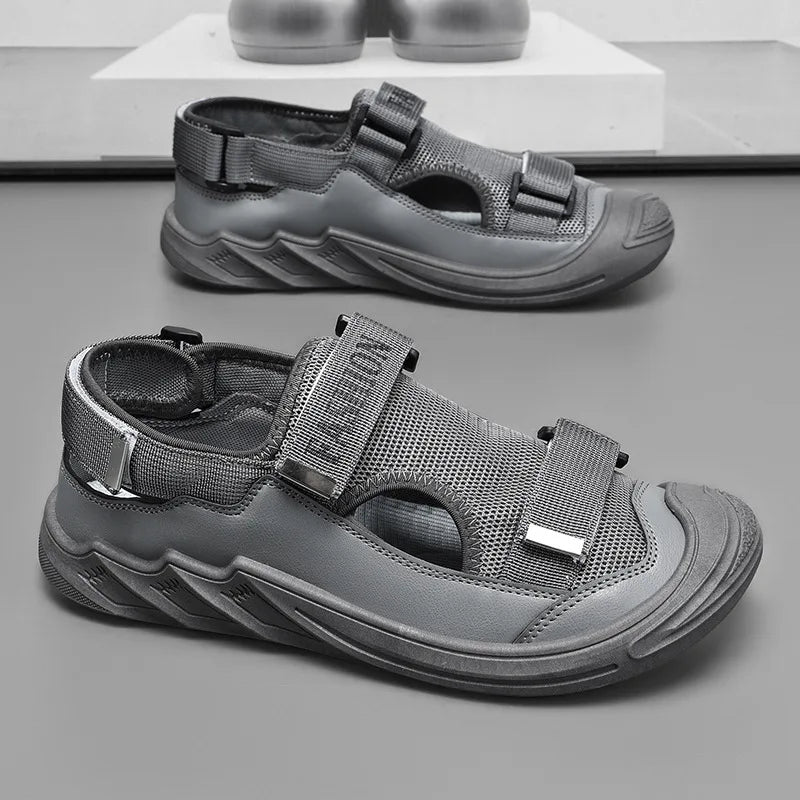 Men's Sandals Soft Bottom Summer Vacation Casual Beach Shoes Breathable Baotou Sandals