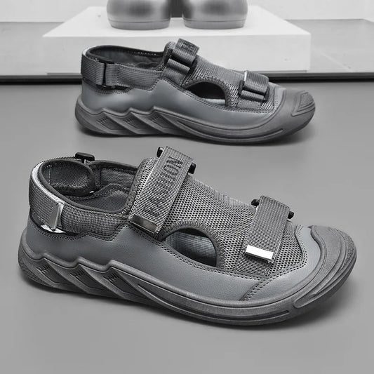 Men's Sandals Soft Bottom Summer Vacation Casual Beach Shoes Breathable Baotou Sandals
