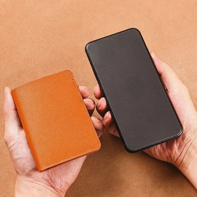 Leather Small Wallet for Men Short Simple Women's Purse Fashion Ultra Thin Credit Card Bag Coin Purse