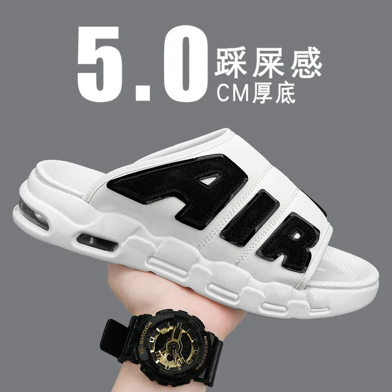 Men's Slippers 2025 Summer New Casual Slippers Fashion Air Cushion Sports Slippers for Men Non Slip Beach Shoes Designer Slides