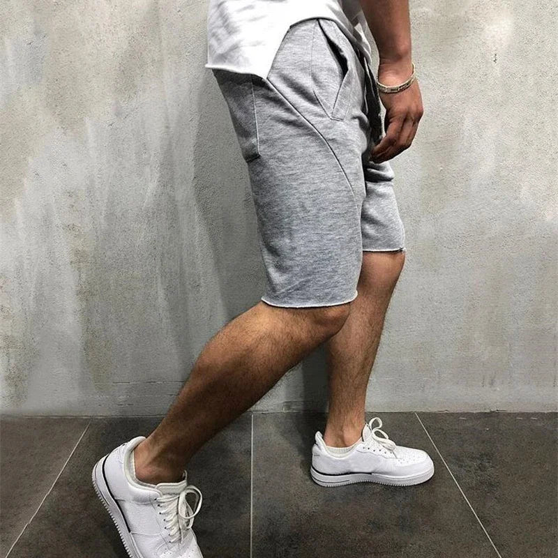 Men's Summer Casual Shorts Male Gym Fitness Sports Quick Dry Ragged Cutoff Training Hip Hop Running Loose Basketball Short Pants