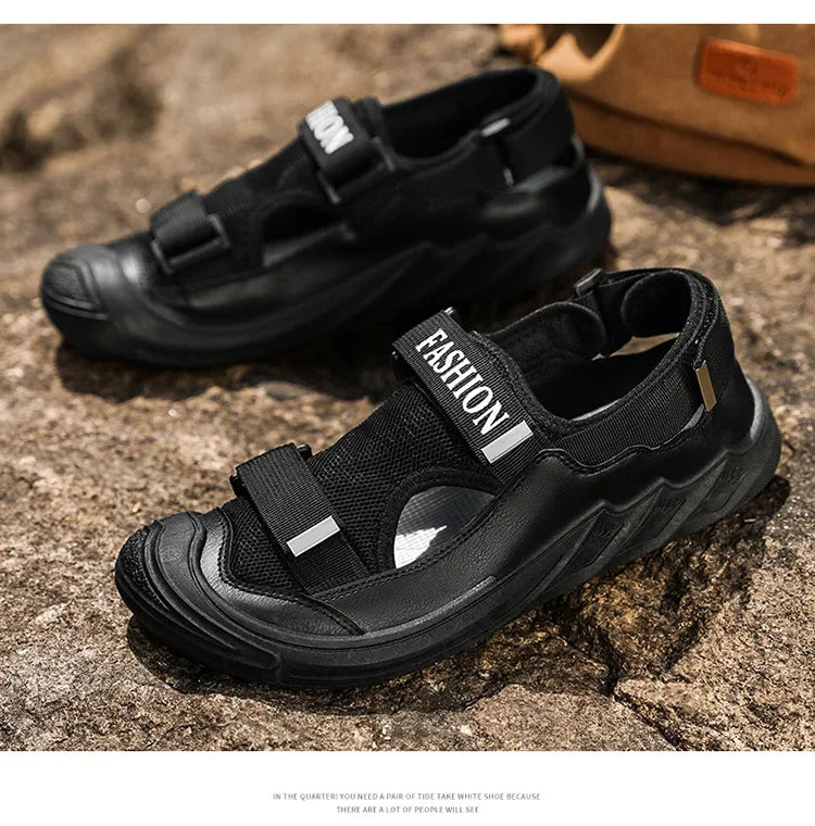 Men's Sandals Soft Bottom Summer Vacation Casual Beach Shoes Breathable Baotou Sandals