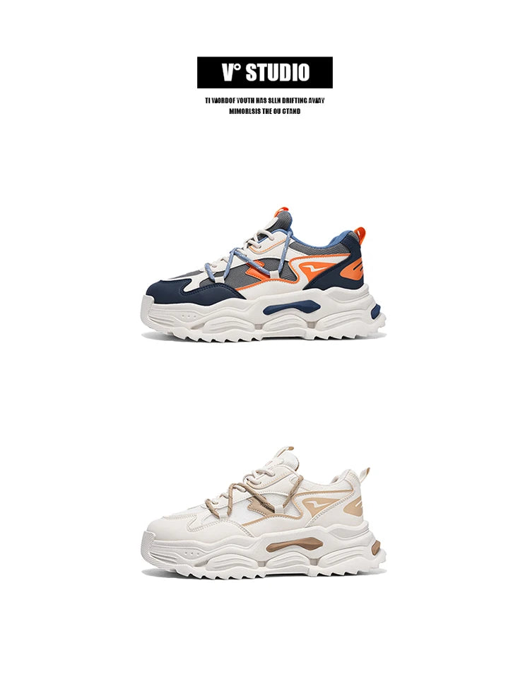 Men Sneakers 2025 Autumn New Mesh Breathable Running Sport Shoes Light Soft Thick Sole Hole Man Casual Shoes Athletic Sneakers