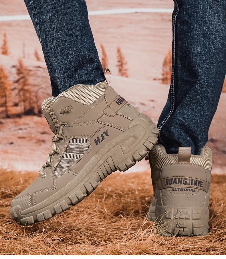 New Men's Boots Fashion Outdoor Boots Breathable Hiking Boots Autumn Shoes Sneakers lightweight Non-slip Men Desert Ankle Boots