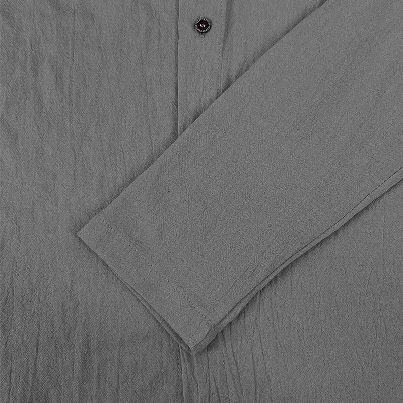 Men's Beach Casual Shirts Cotton Linen Hooded Long Sleeve Shirt Man Fashion Loose Solid Button Cardigan Streetwear Tops Clothing