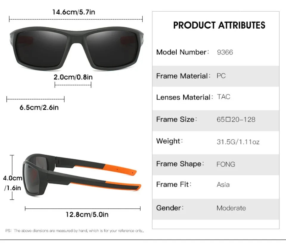 New Sunglasses for Men Sport Polarized Square Frame Camouflage Sun Glasses Driving Fishing Cycling Skiing Sun Eyewear UV400