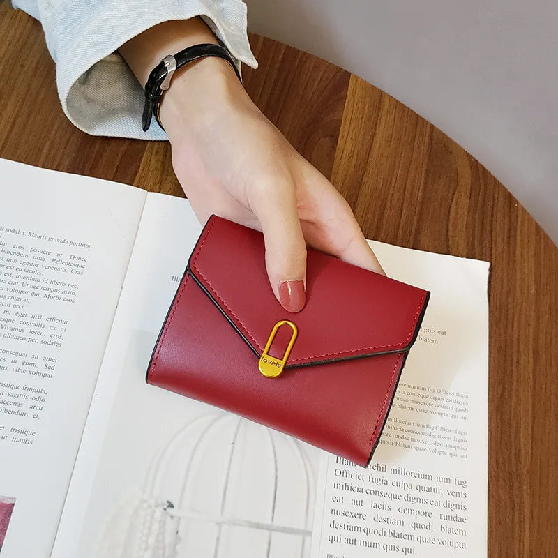 New Leather Women's Wallet Fashionable Three Fold Simple Black High-quality Soft Leather Wallet Leather Small Coin Pocket