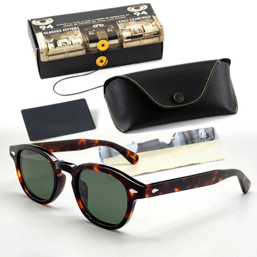 Men's Sunglasses Woman Johnny Depp Polarized Sun Glasses Acetate Frame Luxury Brand Vintage Driver's Shade