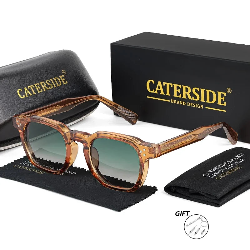 CATERSIDE Fashion Prescription Sunglasses 1.56 Refractive Index Lens Men's Small  Square Frame Women's Optical Sun Glasses