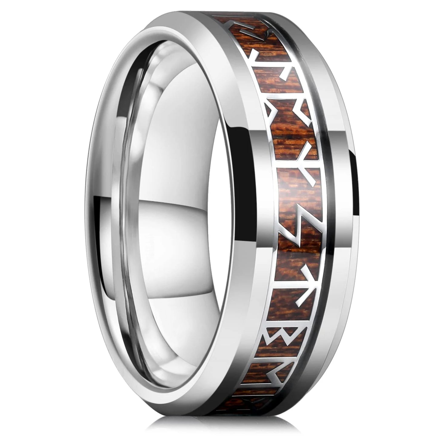 Fashion Viking Tree Of Life Stainless Steel Abalone Shell Rings For Men Odin Norse Viking Rune Rings Retro Amulet Jewelry Gift