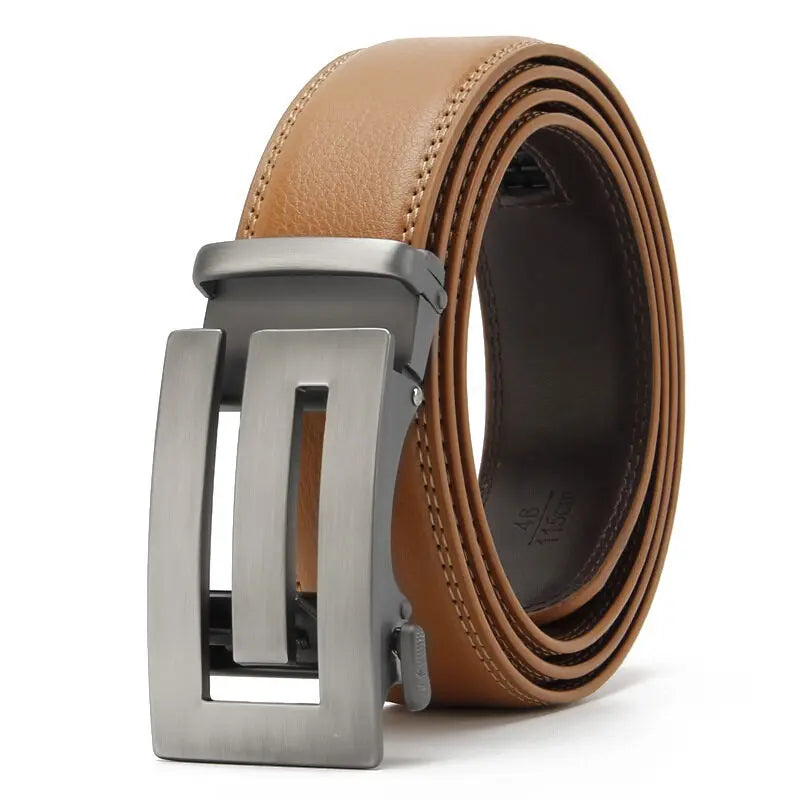 Belts Men Automatic Buckle Design Genuine Leather Belt For Men Luxury Leather Men's High Quality Male belt  110-130cm