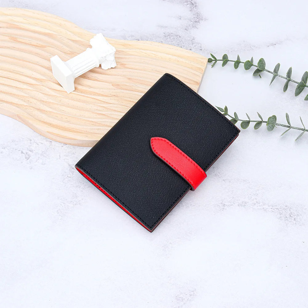 Luxury Design Genuine Leather Wallet For Woman Custom Initials Fashion Folding Passport Holder Business Card Holder Coin Purse