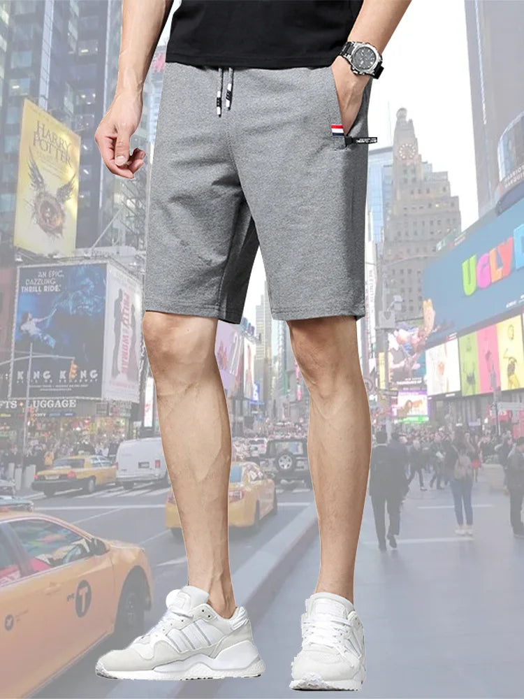 2024 Mens Shorts New Summer Casual Shorts Cotton Fashion Men Beach Short Solid color Drawstring Joggers Male Hot Pockets trouser