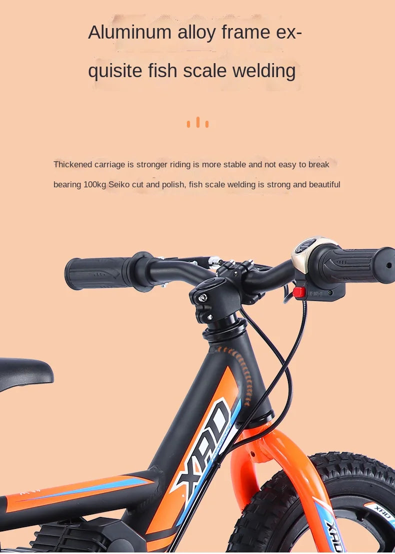 12-inch Children's Electric Bicycle Outdoor Off-road Portable Shock-absorbing Scooter