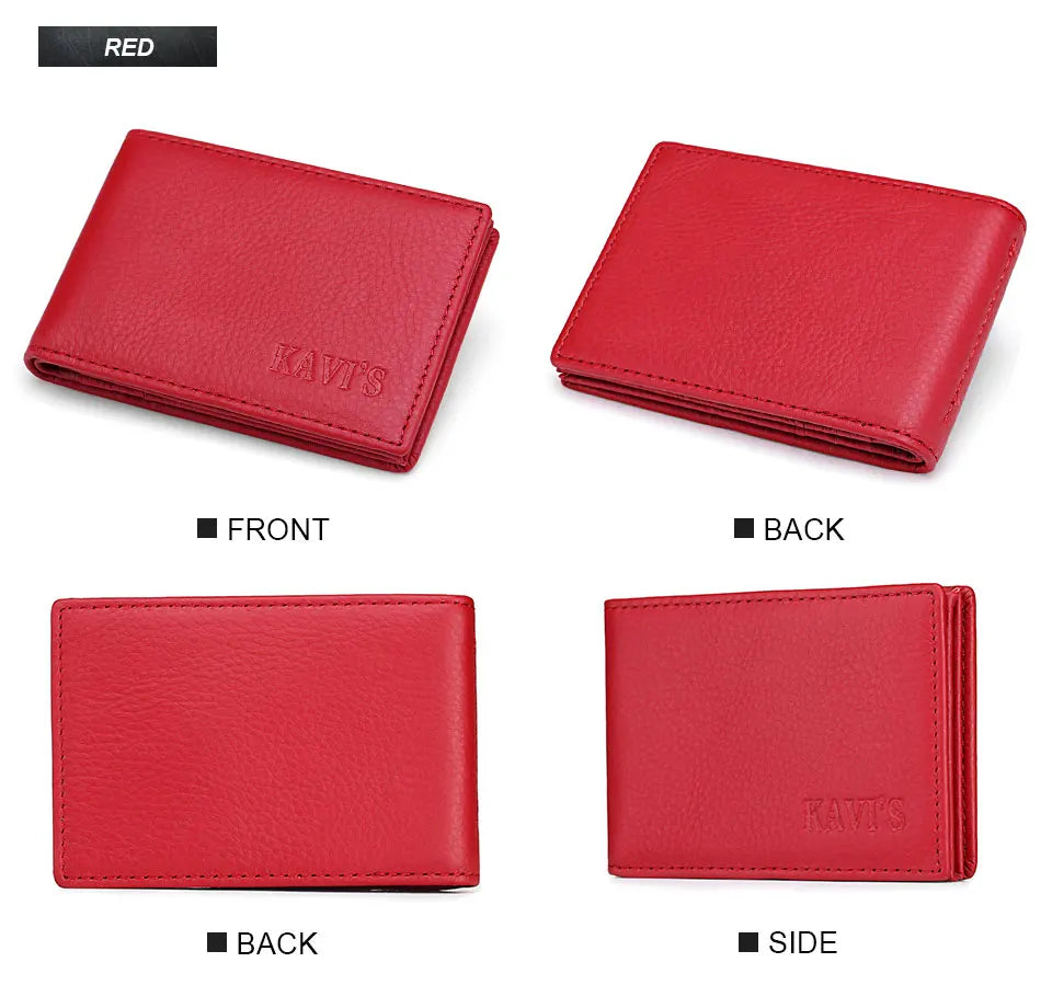 Genuine Leather Portable Slim Wallet for Men Mini Credit Card Holder Thin Small Card Organizer Purse Driver's License Money Bag