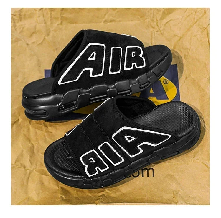 Men's Slippers 2025 Summer New Casual Slippers Fashion Air Cushion Sports Slippers for Men Non Slip Beach Shoes Designer Slides
