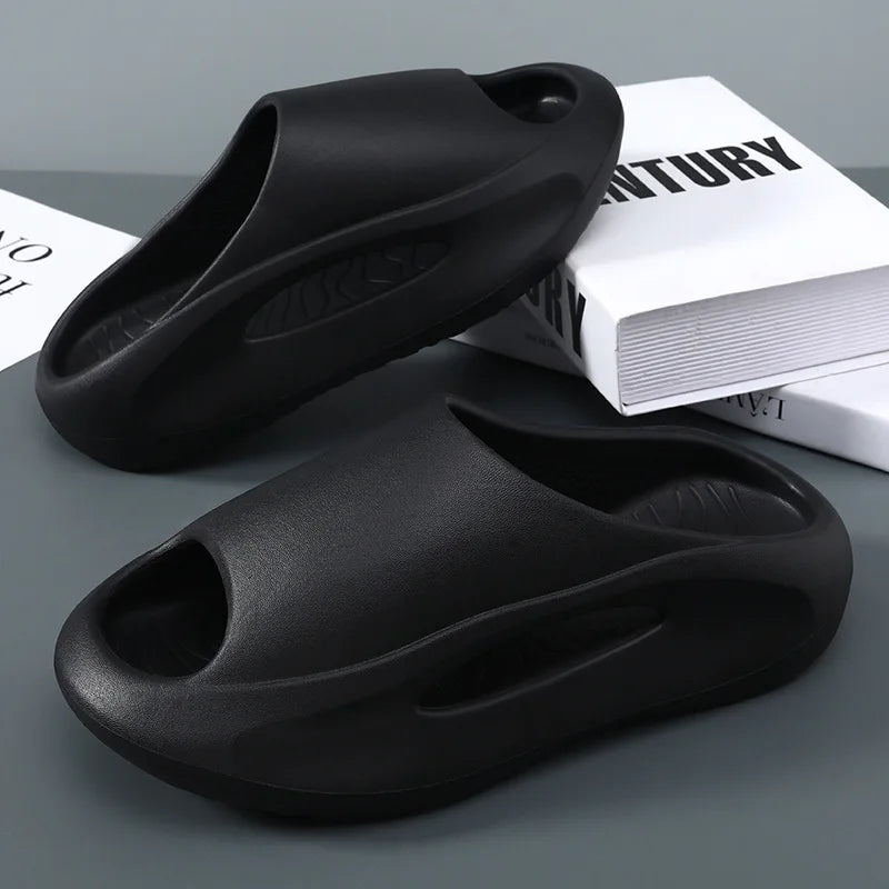 Men Slippers 2024 New Slides with a Sense High Aesthetic Value External Wear Anti Slip Thick Bottom, Beach Cool Slippers for Men