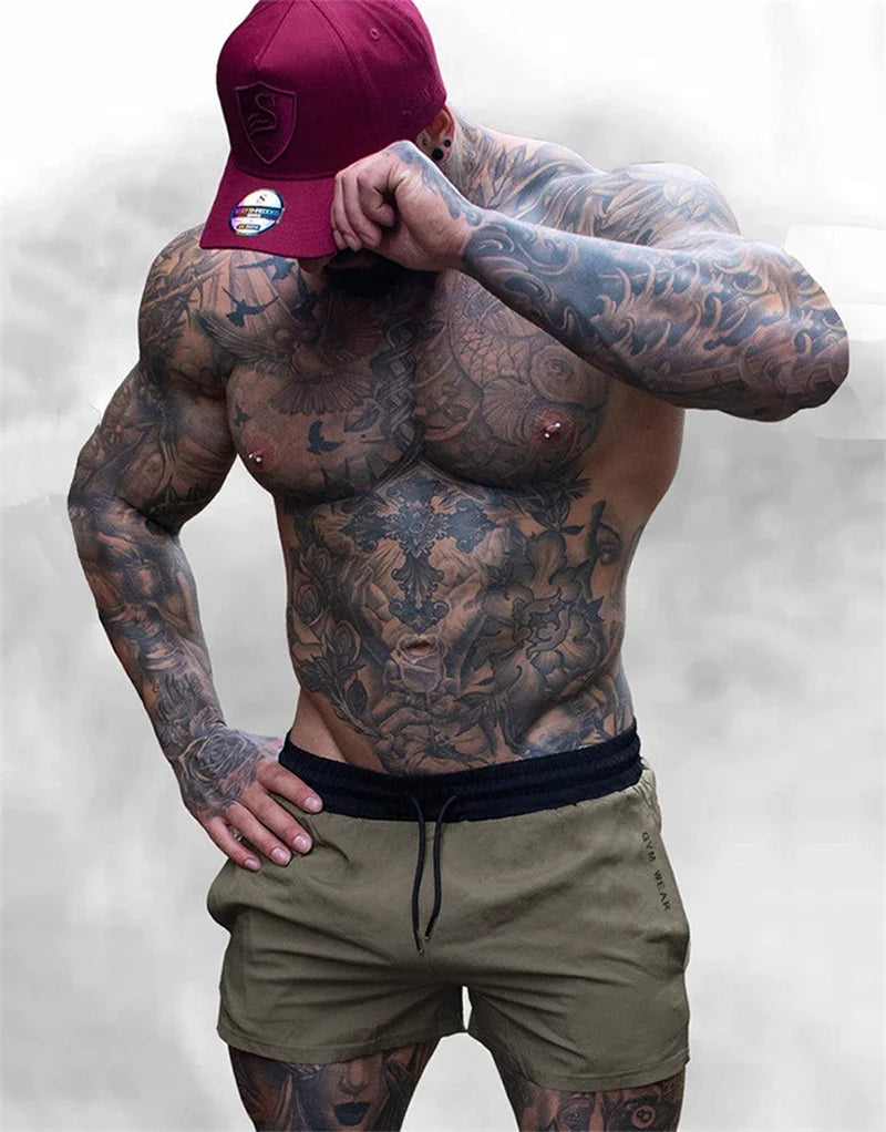 2024 Summer Gym Fitness Men's Shorts Sweatpants Thin Fashion Men Marathon Running Shorts Sports Breathable Training Pants