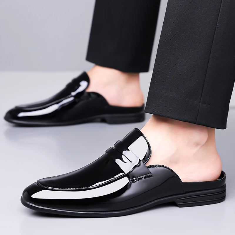 Summer and Spring Men's Leather Shoes Minimalist and high-quality casual style Fashion Street Comfortable daily shoes Black