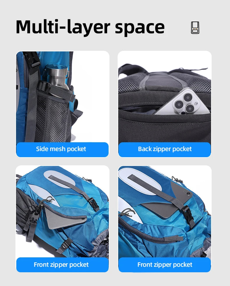 Camping Backpack Travel Bag Men Women Hiking Trekking Climbing Rucksack Outdoor Sports Bags Large Capacity Luggage Shoulder Bag