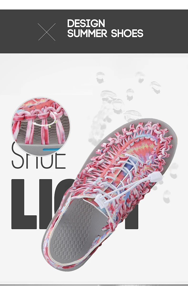 Summer Men Sandals Weaving Design Beach Sandals Breathable Casual Flat Roman Mens Shoes Outdoor Couples Sandals
