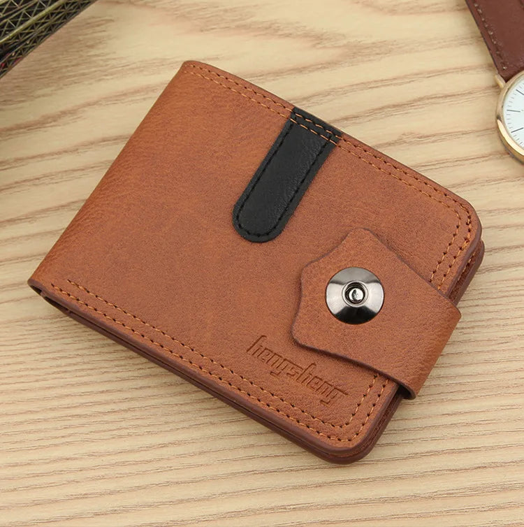 Men's Leather Wallet Short Purse for Man Wallets 2023 Credit Card Holder Money Bag Coin Bag Hasp Small Wallet Portafoglio Uomo
