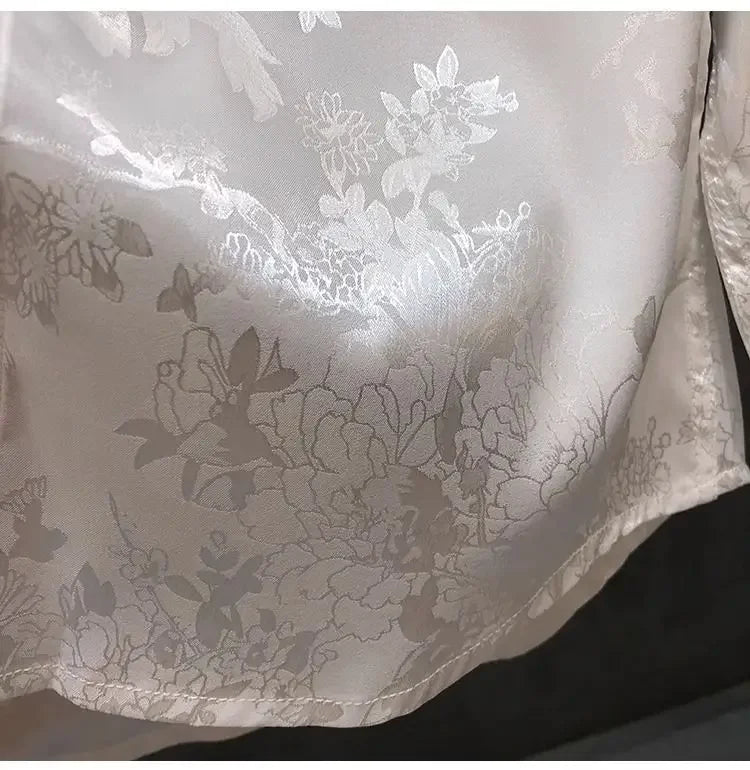 Men's High-end Shirt Spring and Autumn Summer Long-sleeved Handsome Dark Pattern Shirt Slim and Trendy Brand Versatile Top