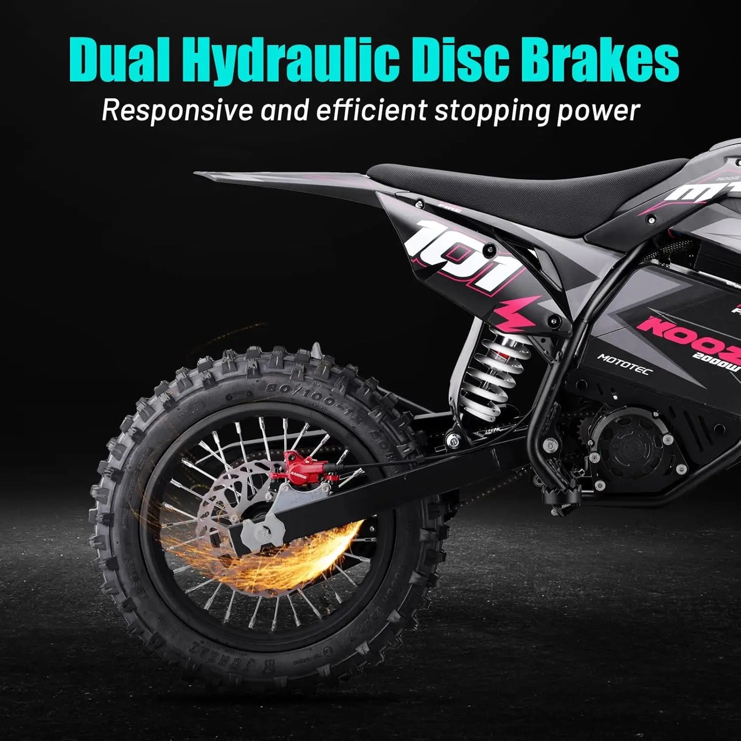 HP115E 40MPH 60V 3000W Electric Dirt Bike for Teens, Electric Motorcycle Ebike with L-ion Battery, 14"/12" Tires,, Customized