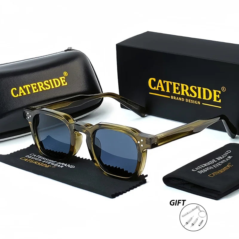 CATERSIDE Fashion Prescription Sunglasses 1.56 Refractive Index Lens Men's Small  Square Frame Women's Optical Sun Glasses